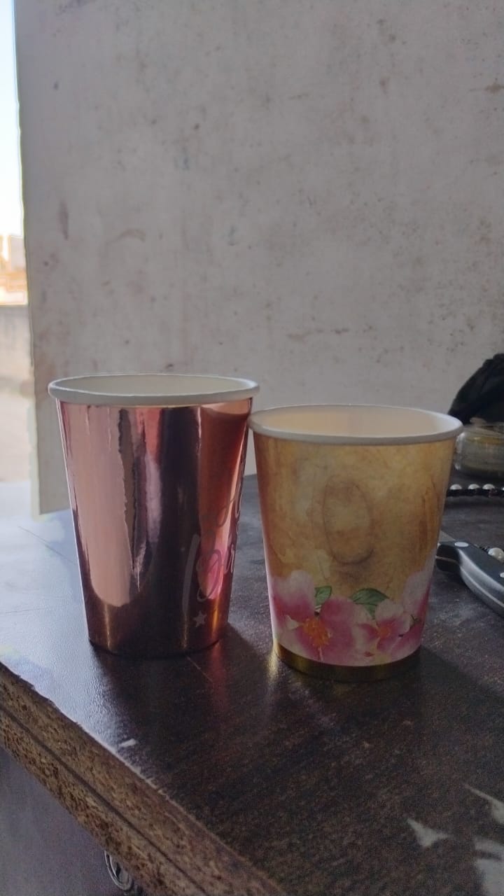 Disposable Paper Cups (24 Pcs Set Mix Color Design) - Primesmart