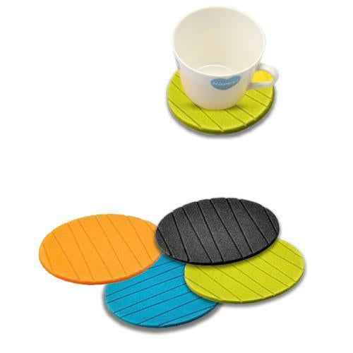 Round Shape Plain Silicone Cup Coaster Set