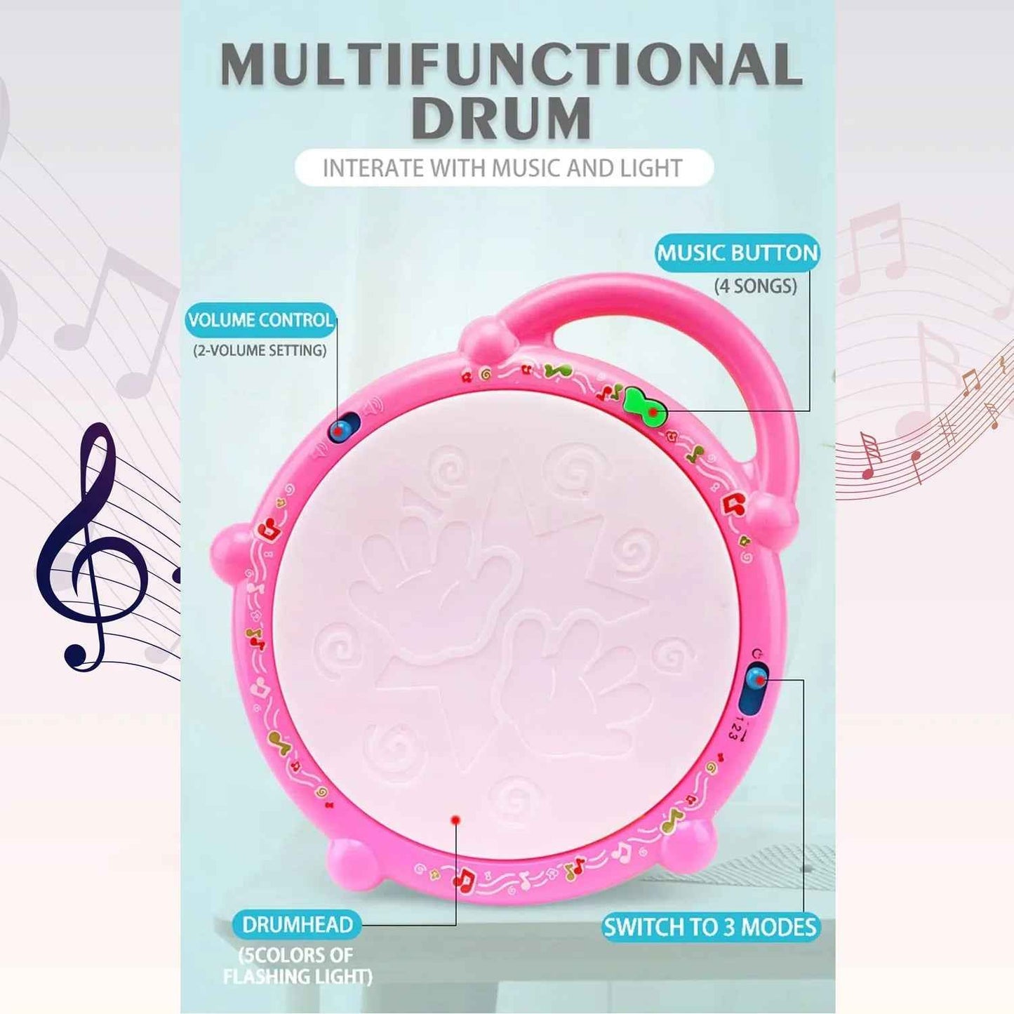 Flash Drum Toy For Kids