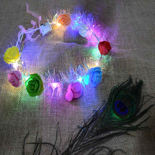 Led Flower Crown Headband Multicolor Light-up (1 Pc)