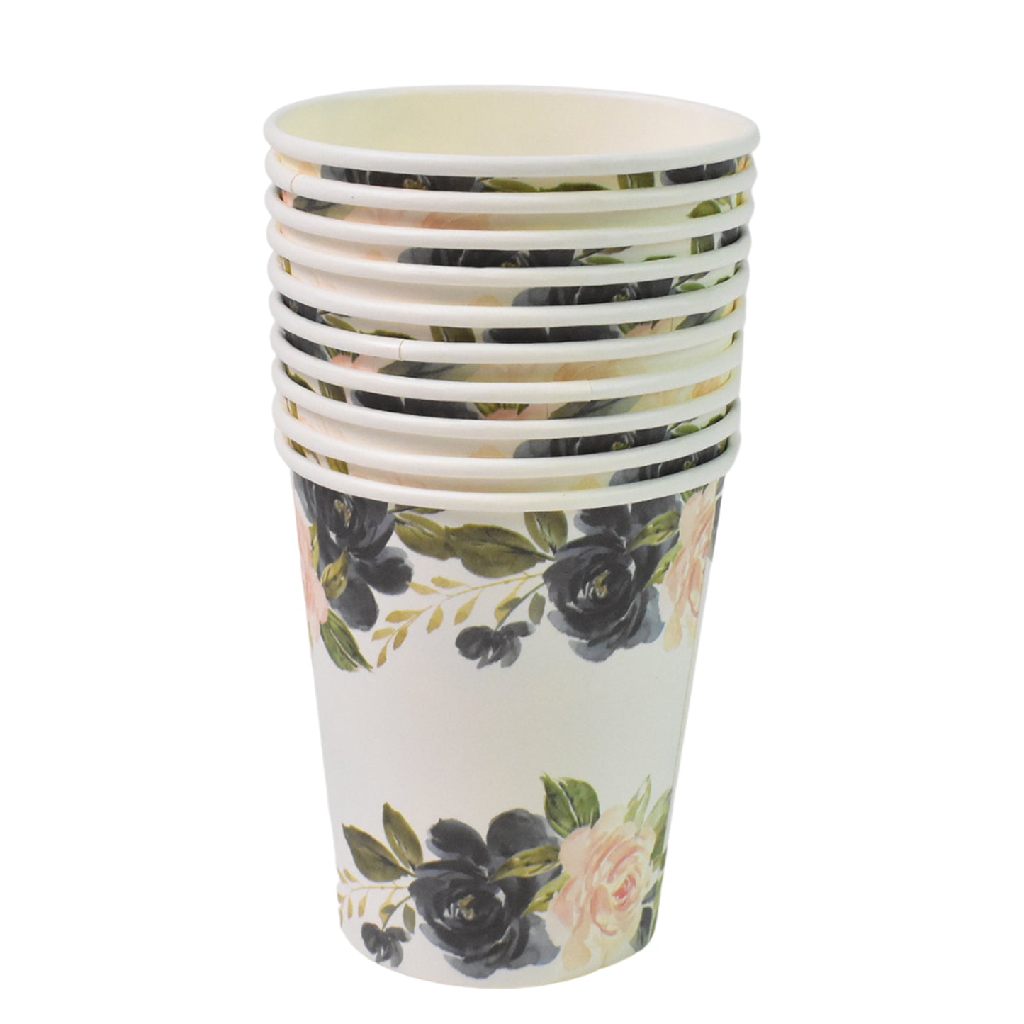 Disposable Paper Cups (10 Pcs Set Mix Color Design) - Primesmart