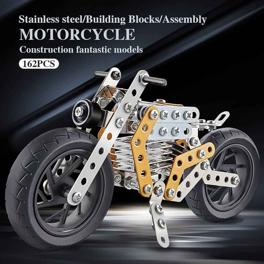 Metal Diy Bike Building Blocks For Kids (Bike 162 Pc Of Bike Tool 1 Set)