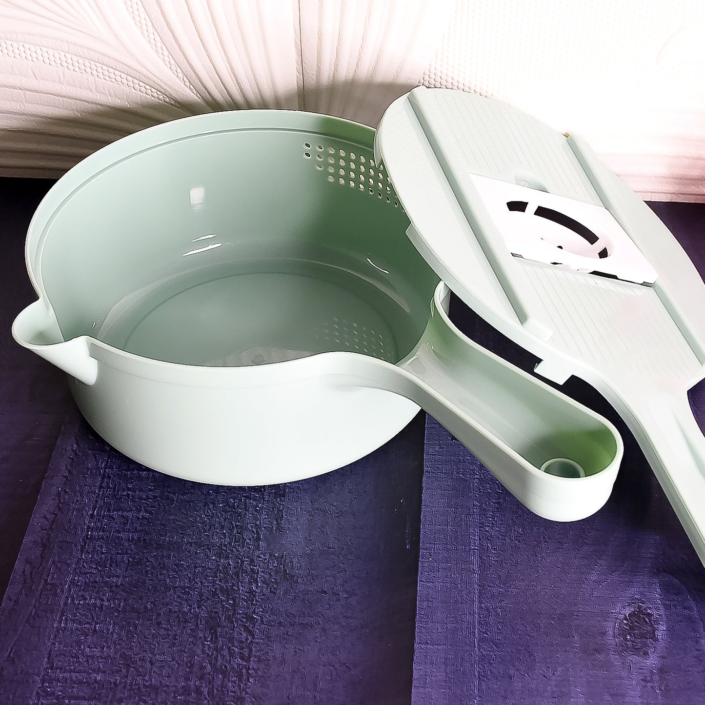Vegetable Choppers With Drain Basket 6 In 1 Vegetable Slicer Blades - Primesmart