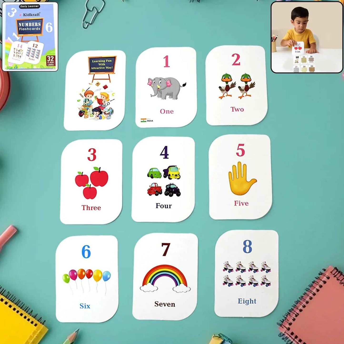 Kid Kraft Number Flashcards for Fun Learning Activities