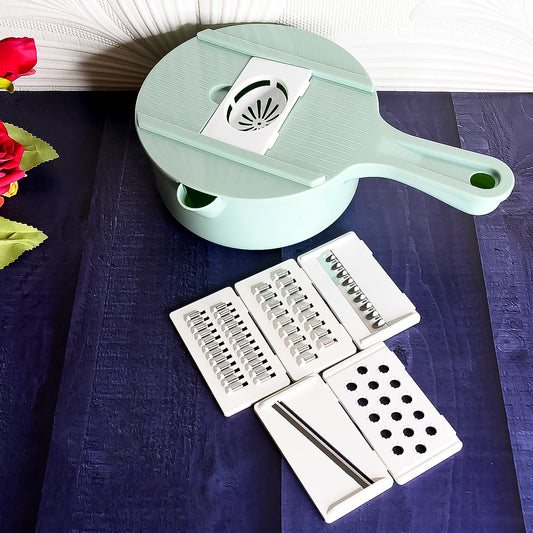 Vegetable Choppers With Drain Basket 6 In 1 Vegetable Slicer Blades - Primesmart