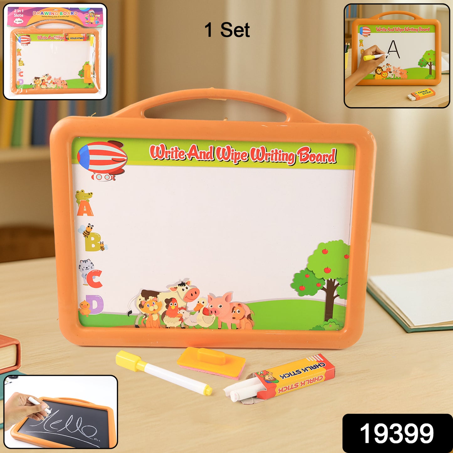 2-in-1 Double-sided Write And Wipe Educational Drawing Board - Primesmart