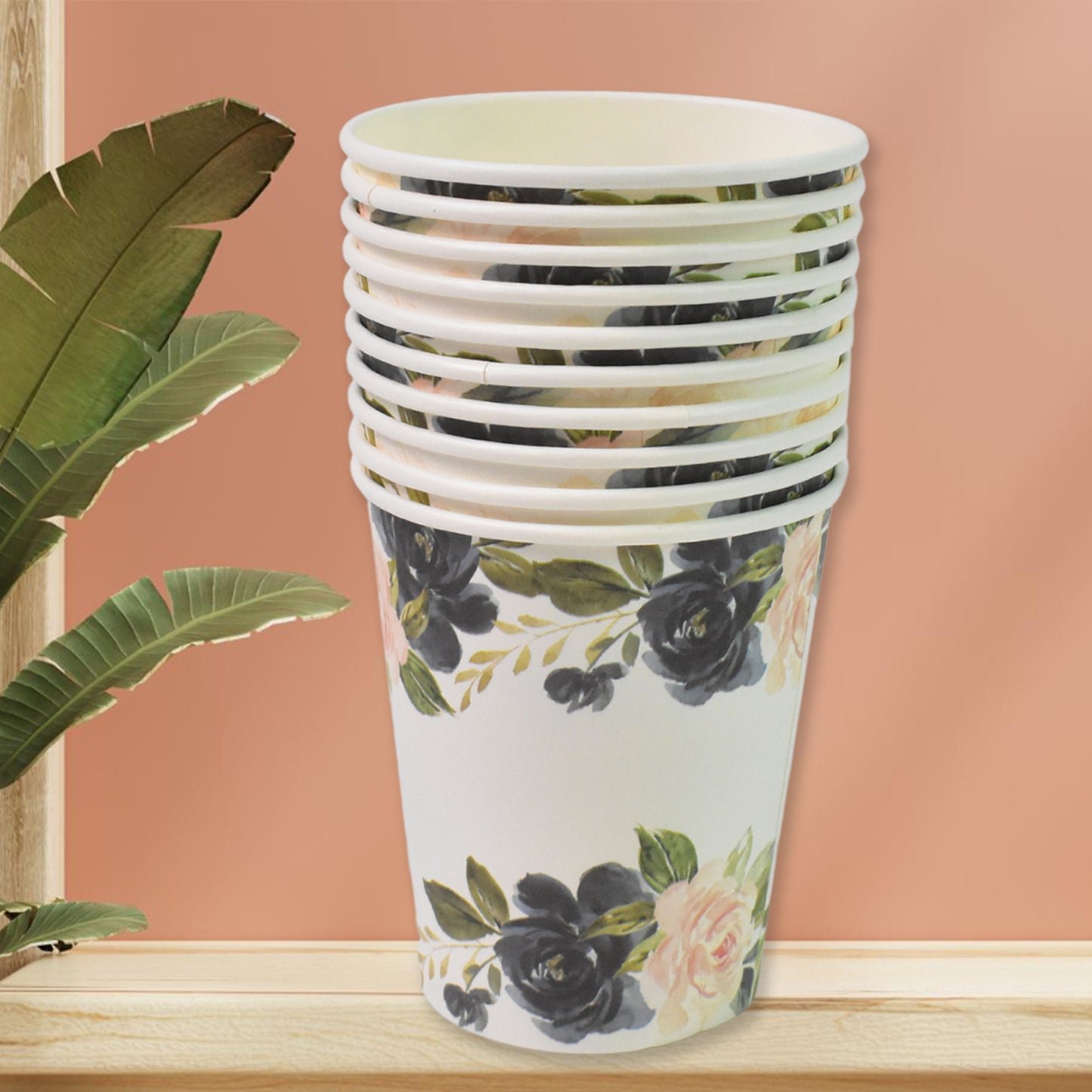Disposable Paper Cups (10 Pcs Set Mix Color Design) - Primesmart