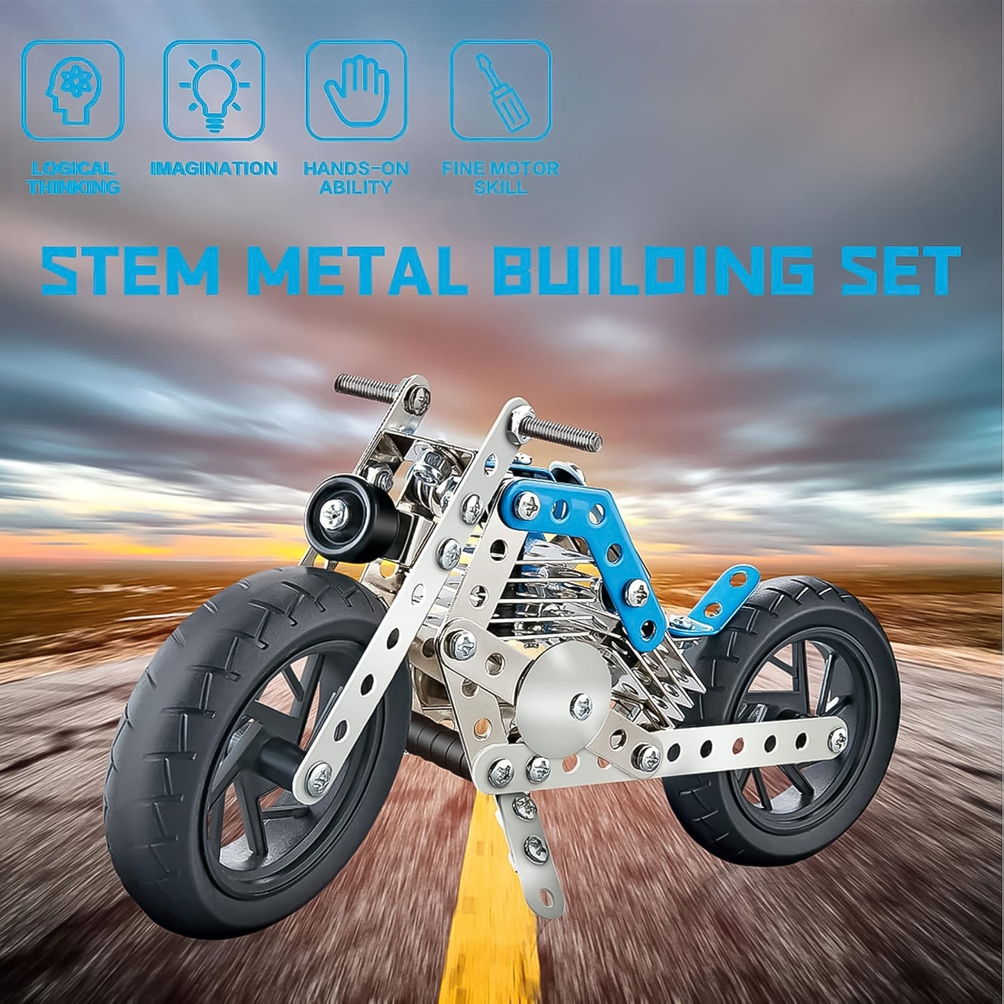 Metal Bike Creative Mechanical Construction Engineering Kit - Primesmart