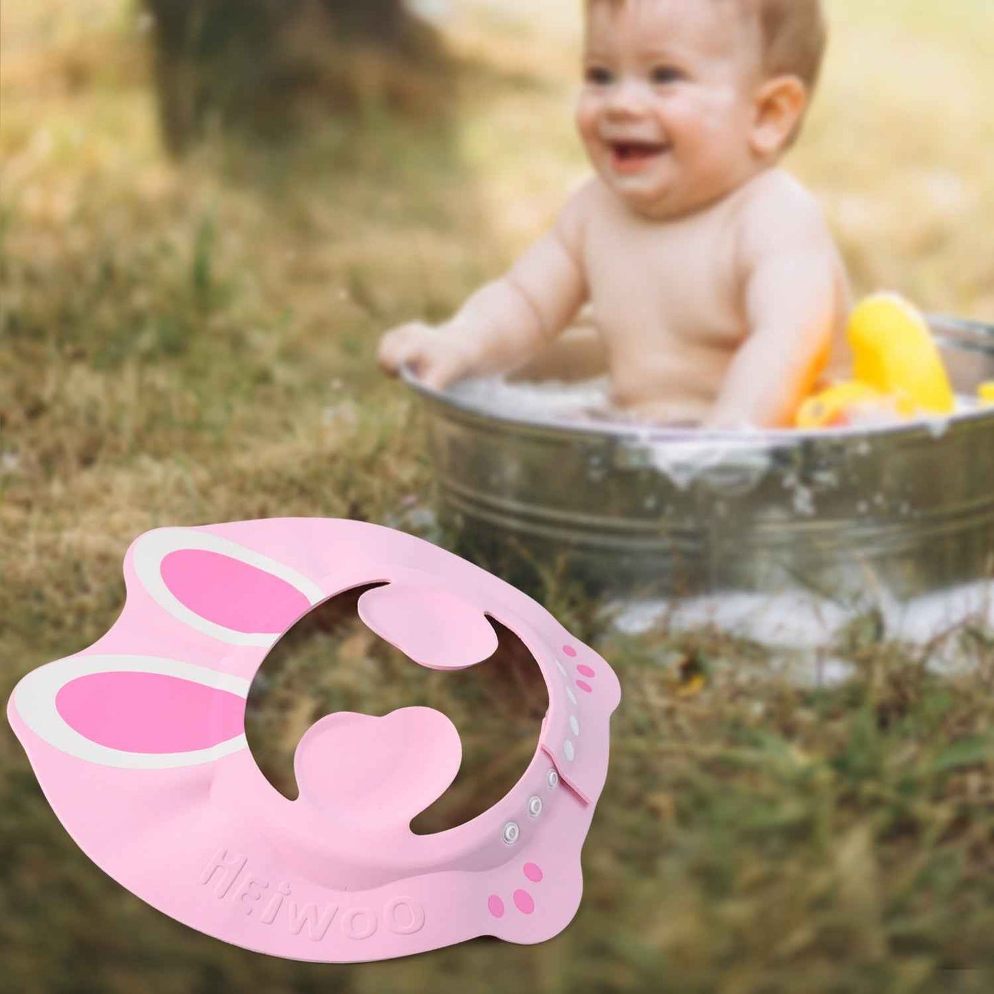 Adjustable Bunny Ear Baby Shower Cap