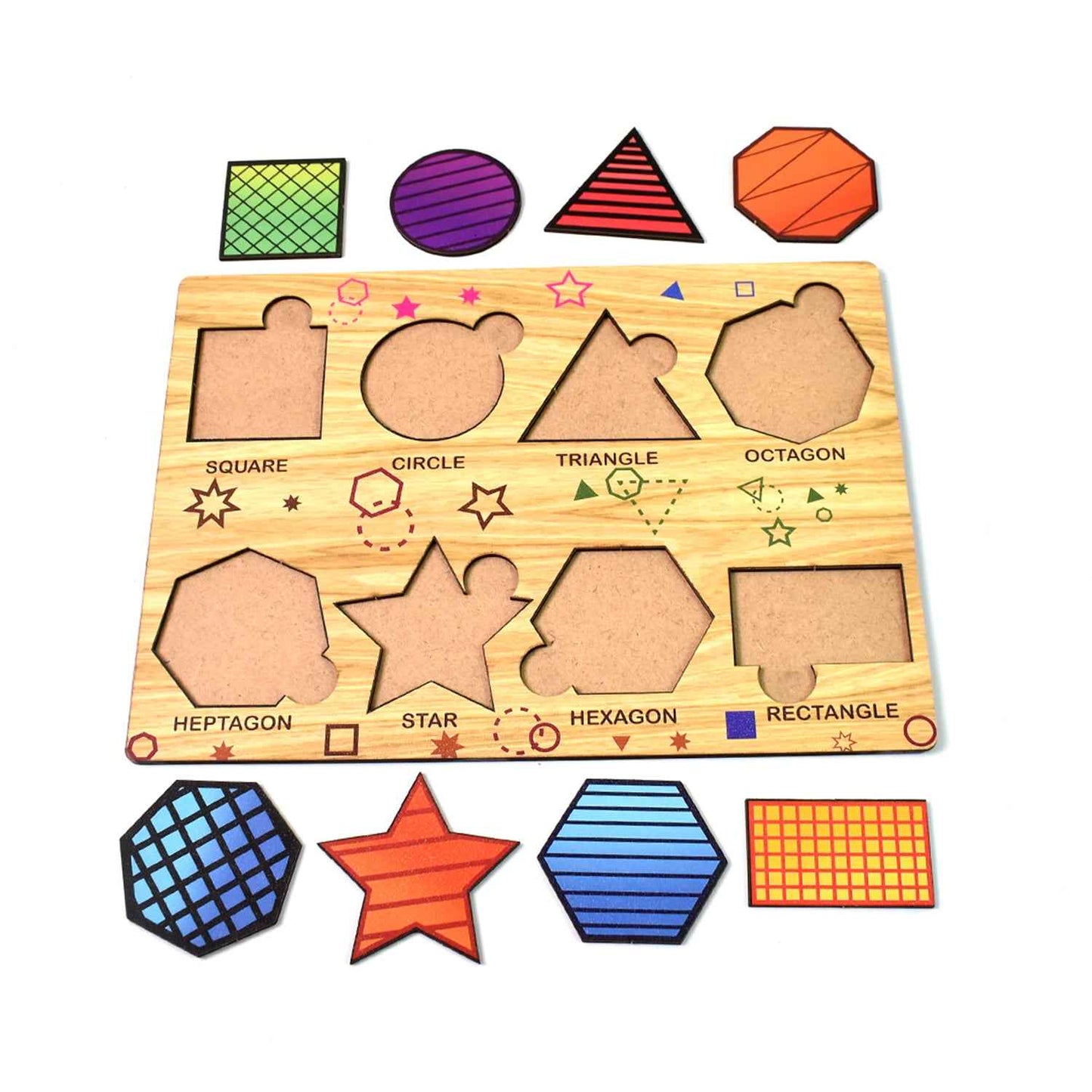 Wooden Triangles Puzzle Learning Educational Board (1 Set 2820 Cm)
