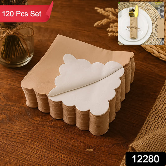 Disposable Scalloped Edge Tissue Napkins Set - Primesmart