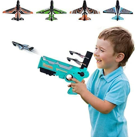 Airplane Launcher Gun Toy With Foam Glider Planes - Primesmart