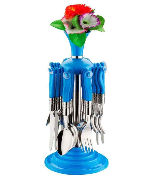 24 Pcs Plastic Stainless Steel Cutlery Set