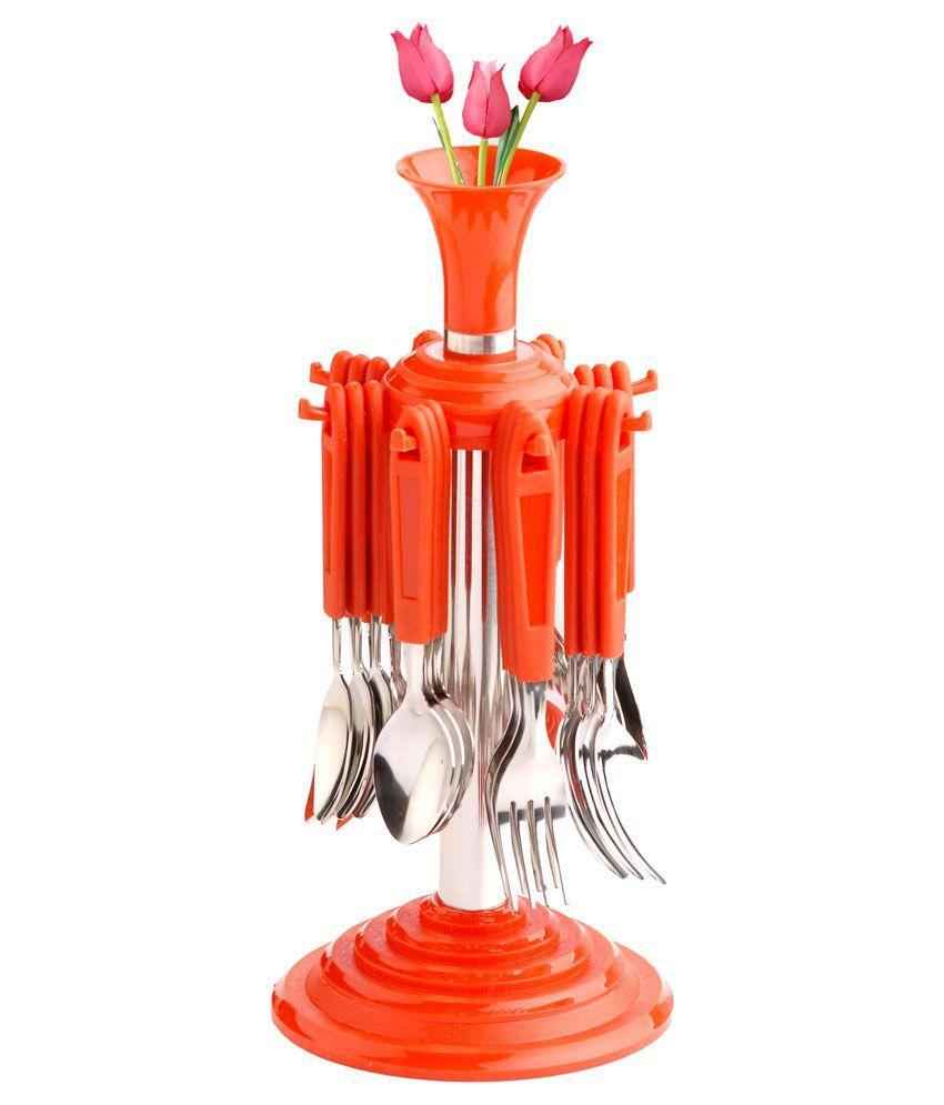 24 Pcs Plastic Stainless Steel Cutlery Set