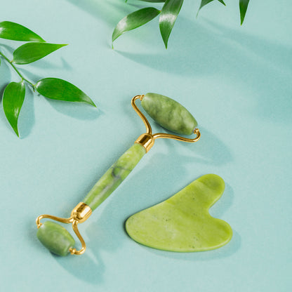 Gua Sha Stone And Anti Aging Jade Roller Massager