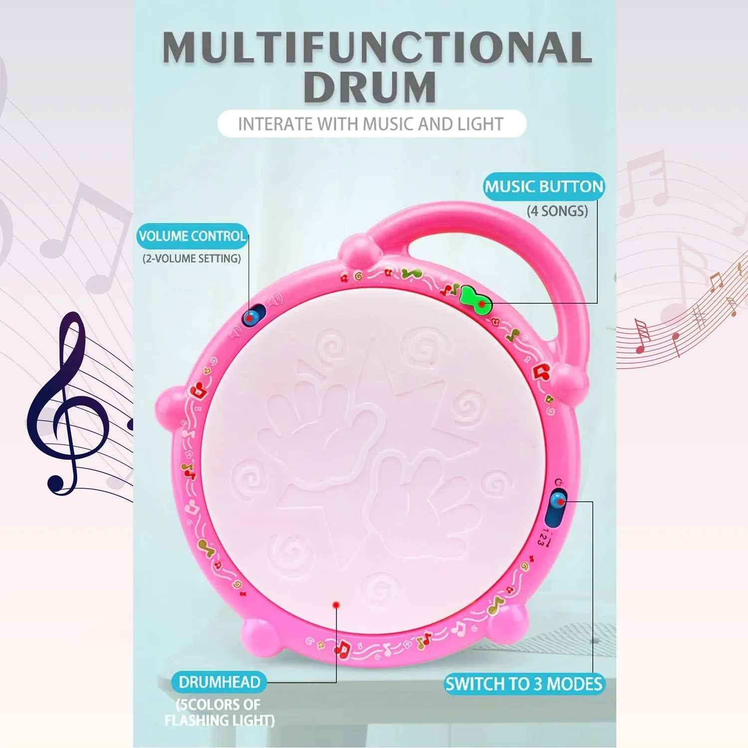 Flash Drum Toy For Kids