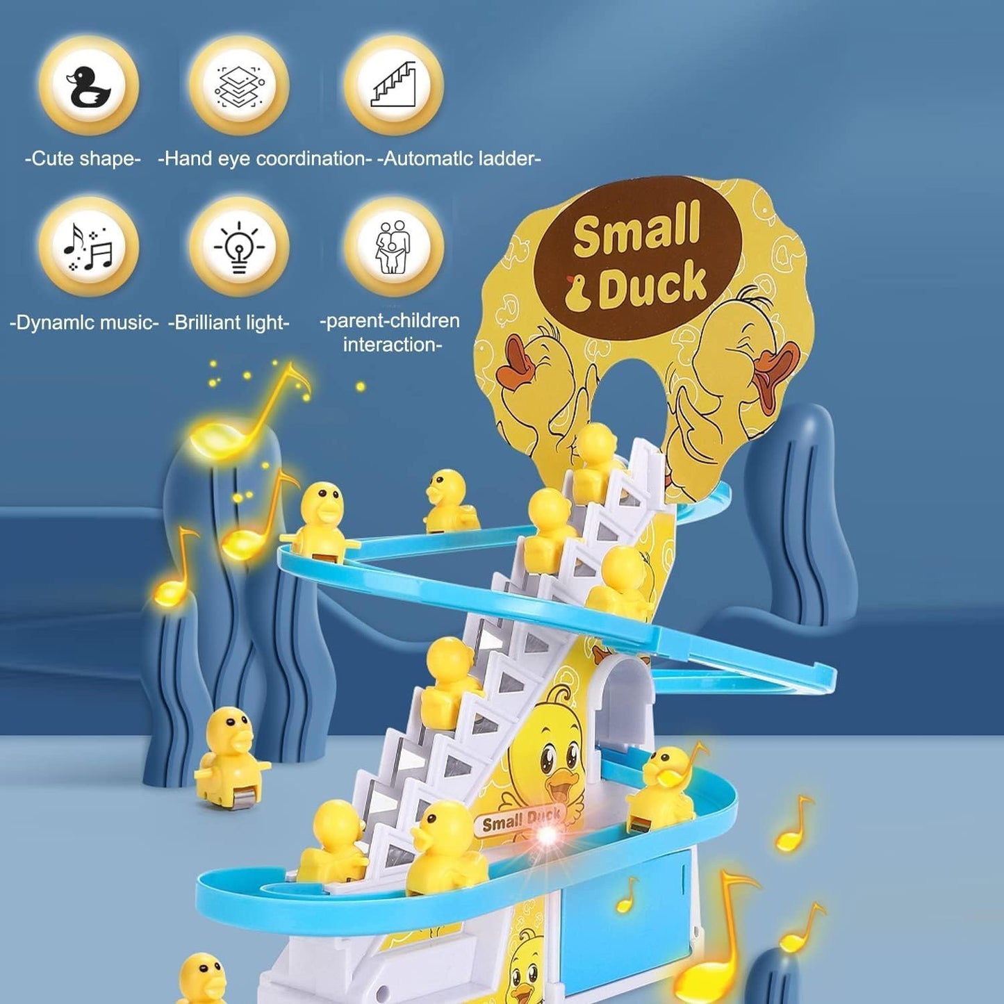 Ducks Climb Stairs Toy Roller Coaster