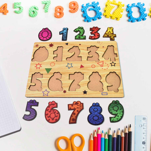 Wooden Number Puzzle Learning Educational Board (1 Set  2820 Cm)