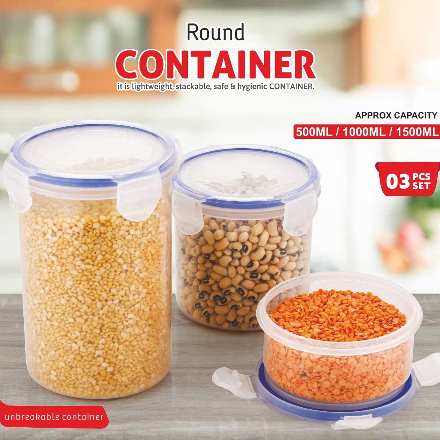 Round Plastic Airtight Food Containers - Primesmart