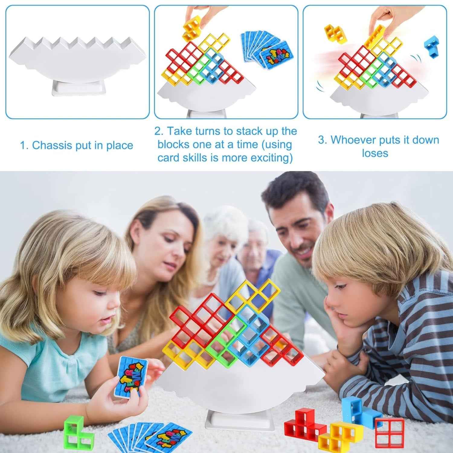 3d Tower Game Tower Balance Game Tower Stacking Game Adult Kid Tower Stacking Blocks Balance Game Blocks Building Toys For Kids Age 3+ Years (16 Pcs Set)