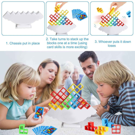 3d Tower Game Tower Balance Game Tower Stacking Game Adult Kid Tower Stacking Blocks Balance Game Blocks Building Toys For Kids Age 3+ Years (16 Pcs Set)