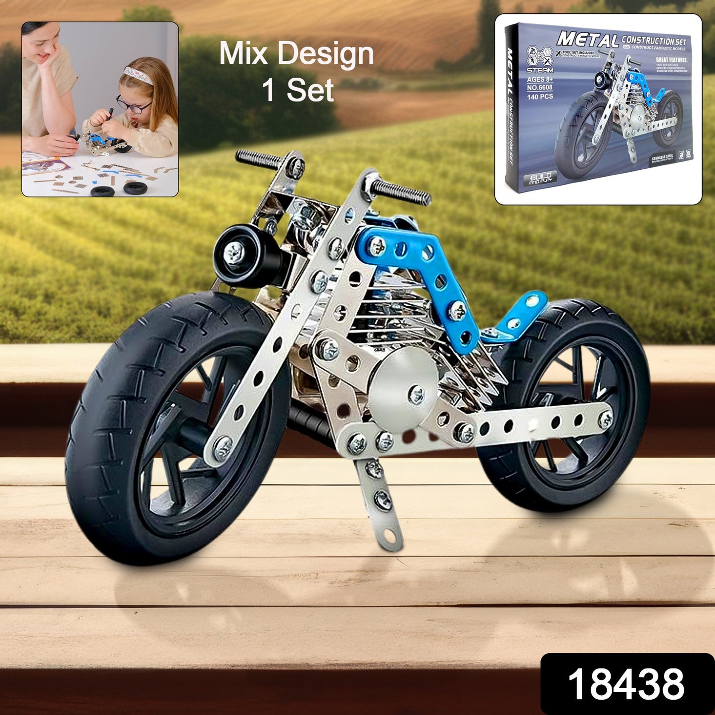 Metal Bike Creative Mechanical Construction Engineering Kit - Primesmart