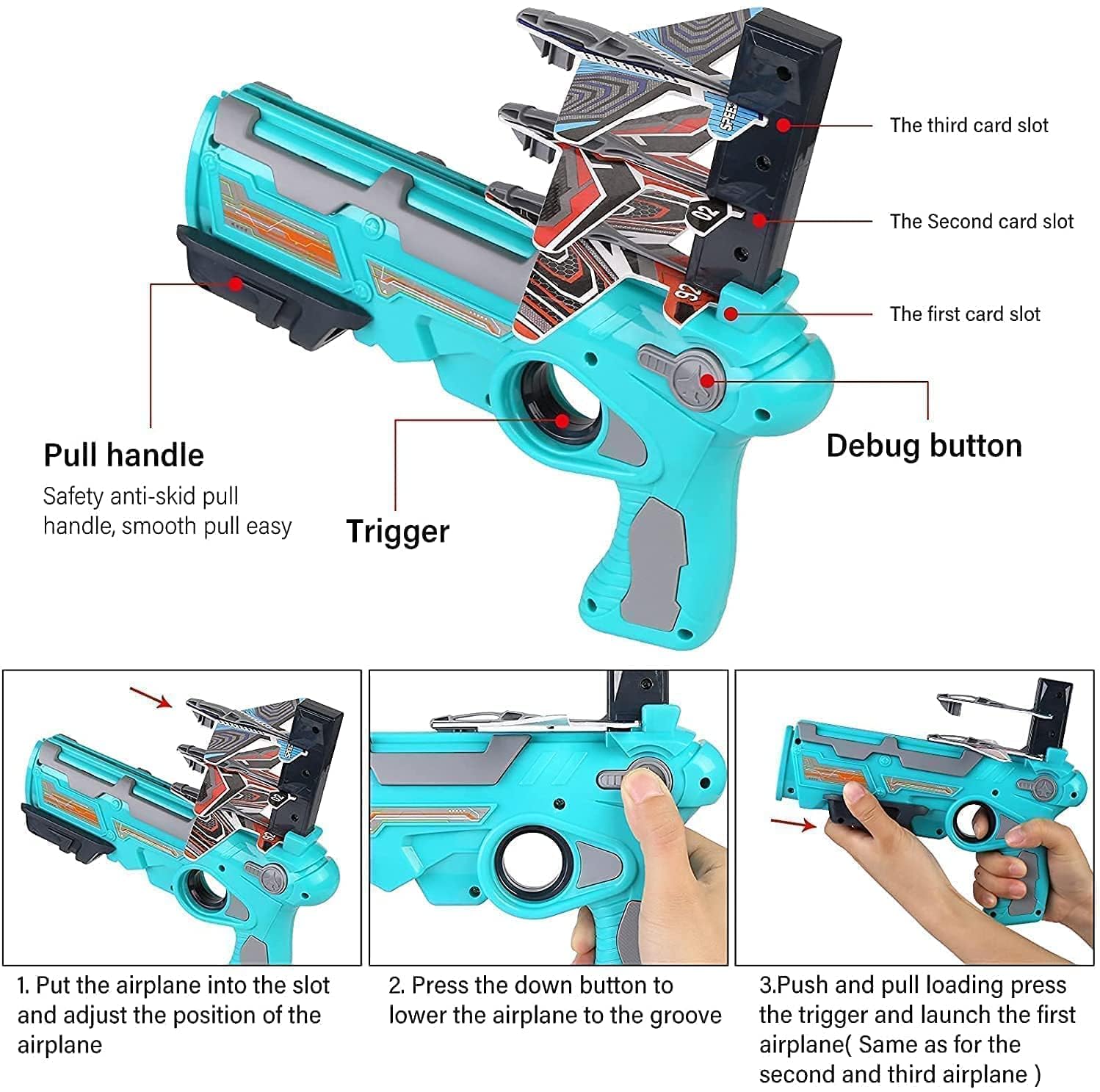 Airplane Launcher Gun Toy With Foam Glider Planes - Primesmart