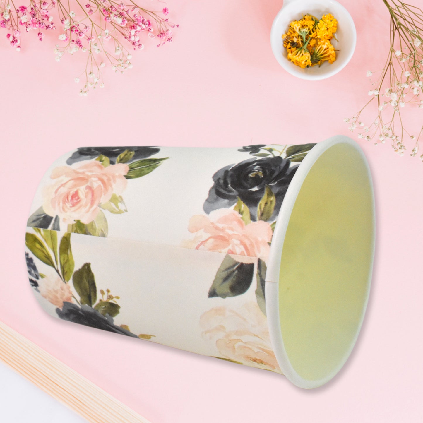 Disposable Paper Cups (10 Pcs Set  Mix Color  Design) - Primesmart