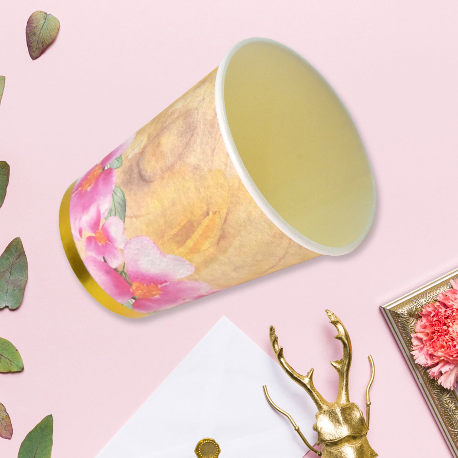 Disposable Paper Cups (24 Pcs Set  Mix Color  Design) - Primesmart