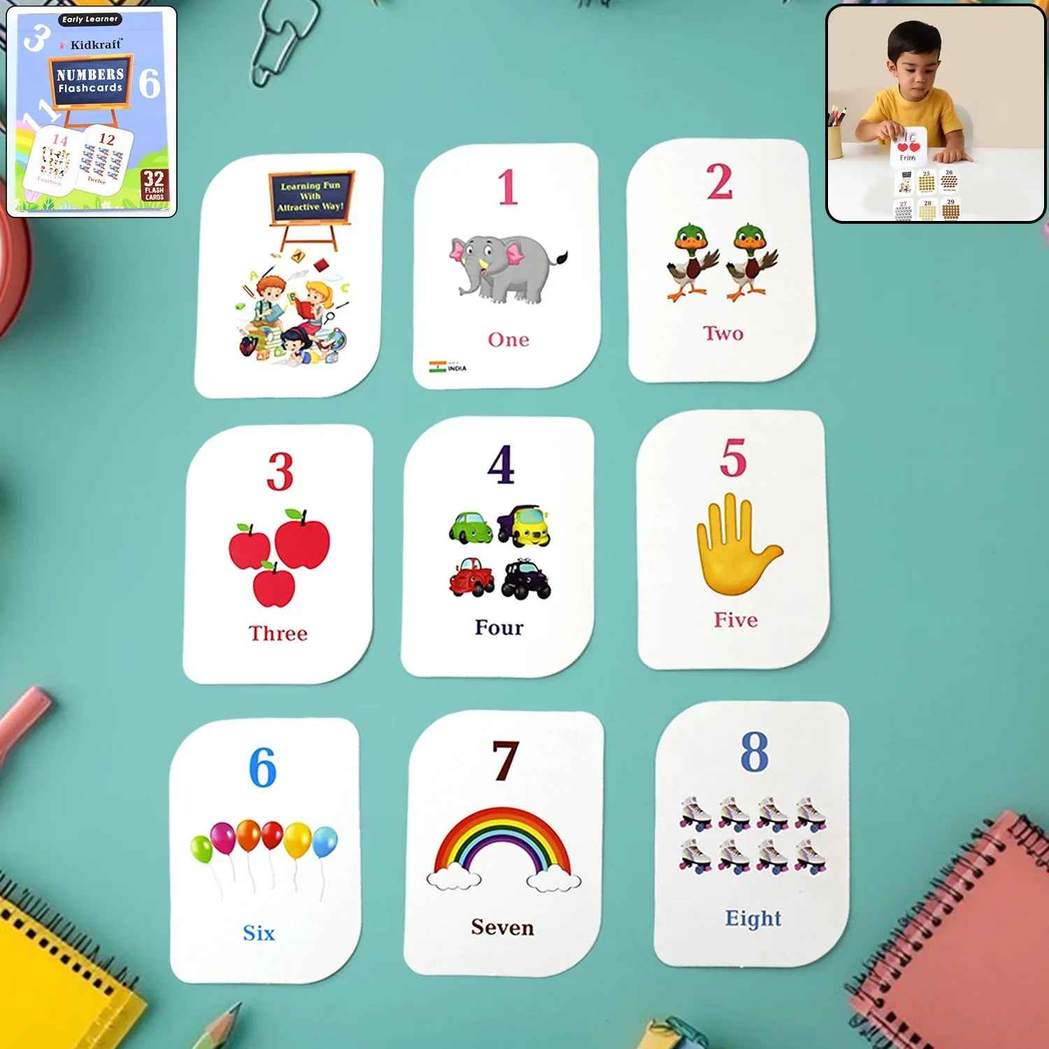 Kid Kraft Number Flashcards for Fun Learning Activities