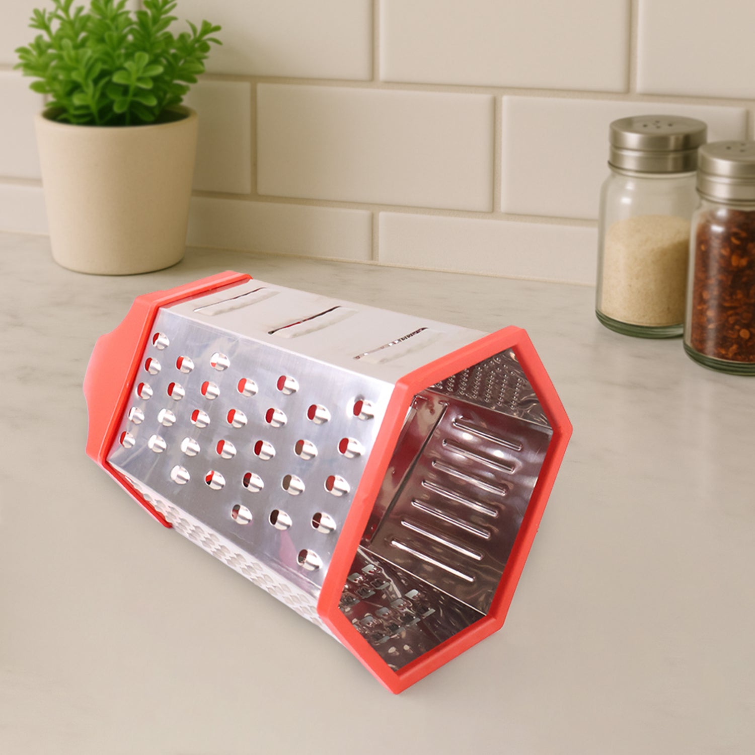 7-in-1 Stainless Steel Box Grater With Ergonomic Handle - Primesmart