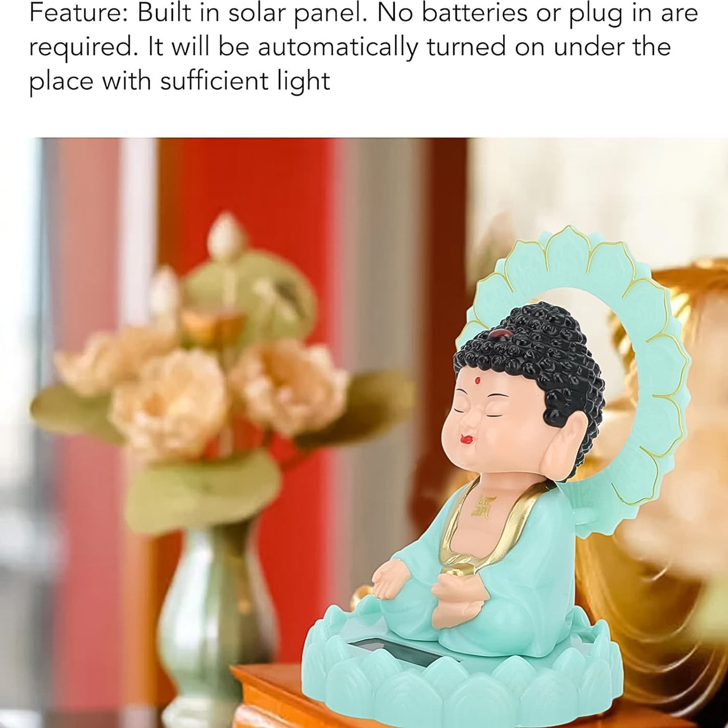 Solar Powered Moving Head Buddha Statue - Primesmart