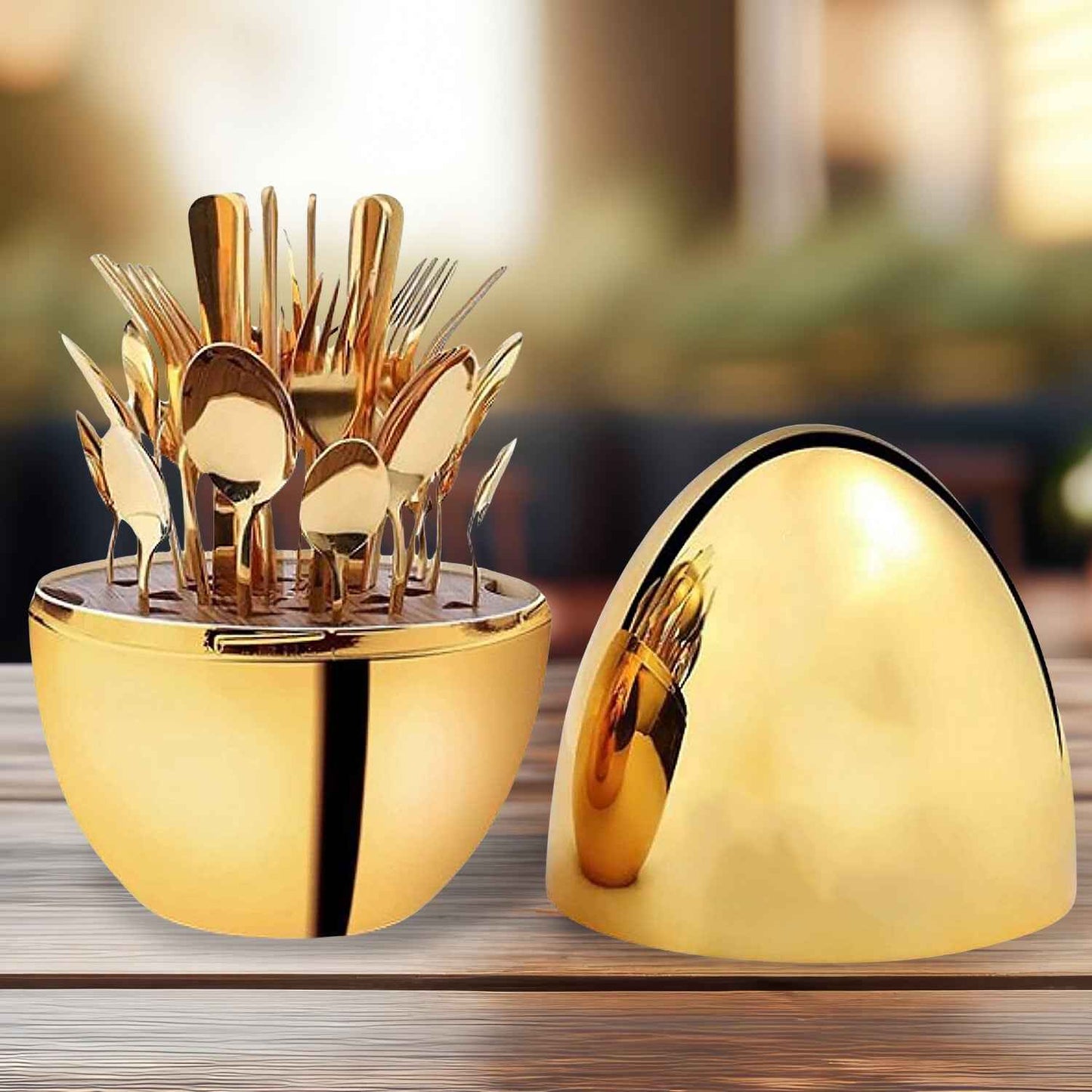 Egg-shaped Luxury Spoon Holder Set