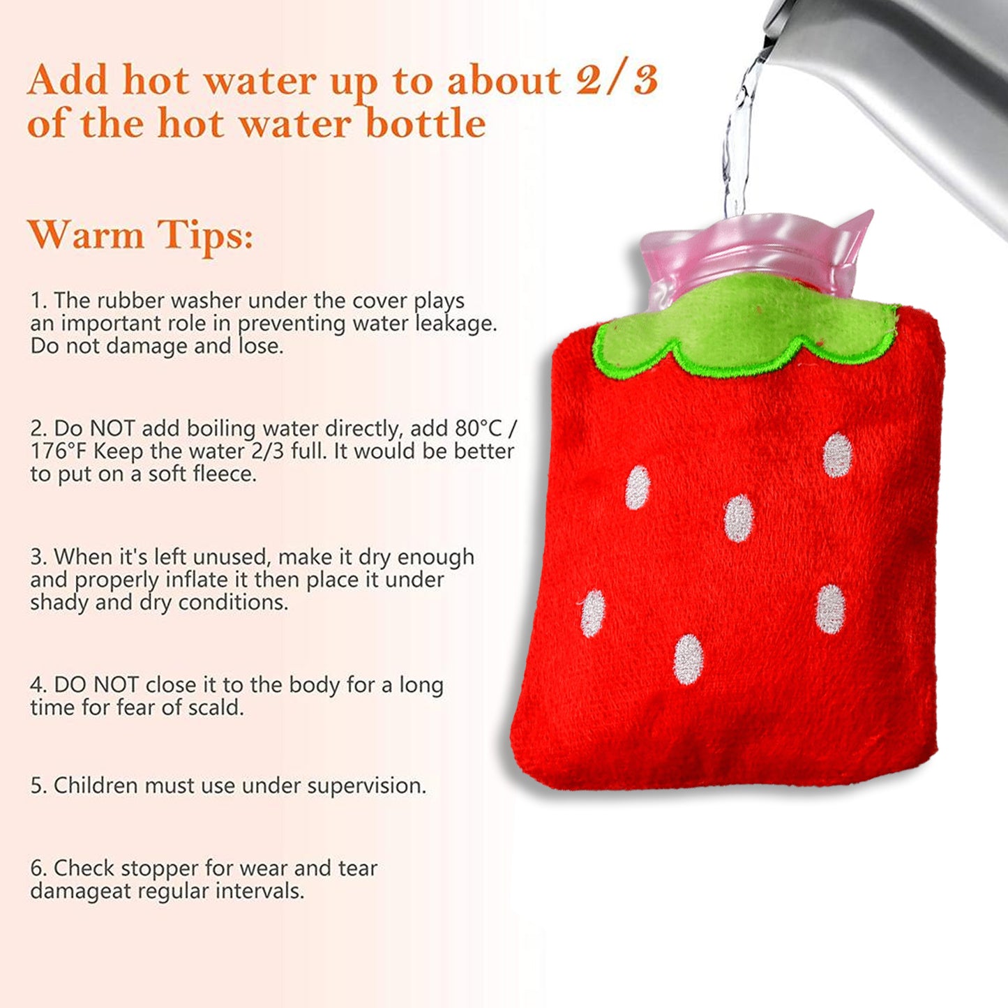 Strawberry Small Hot Water Bag
