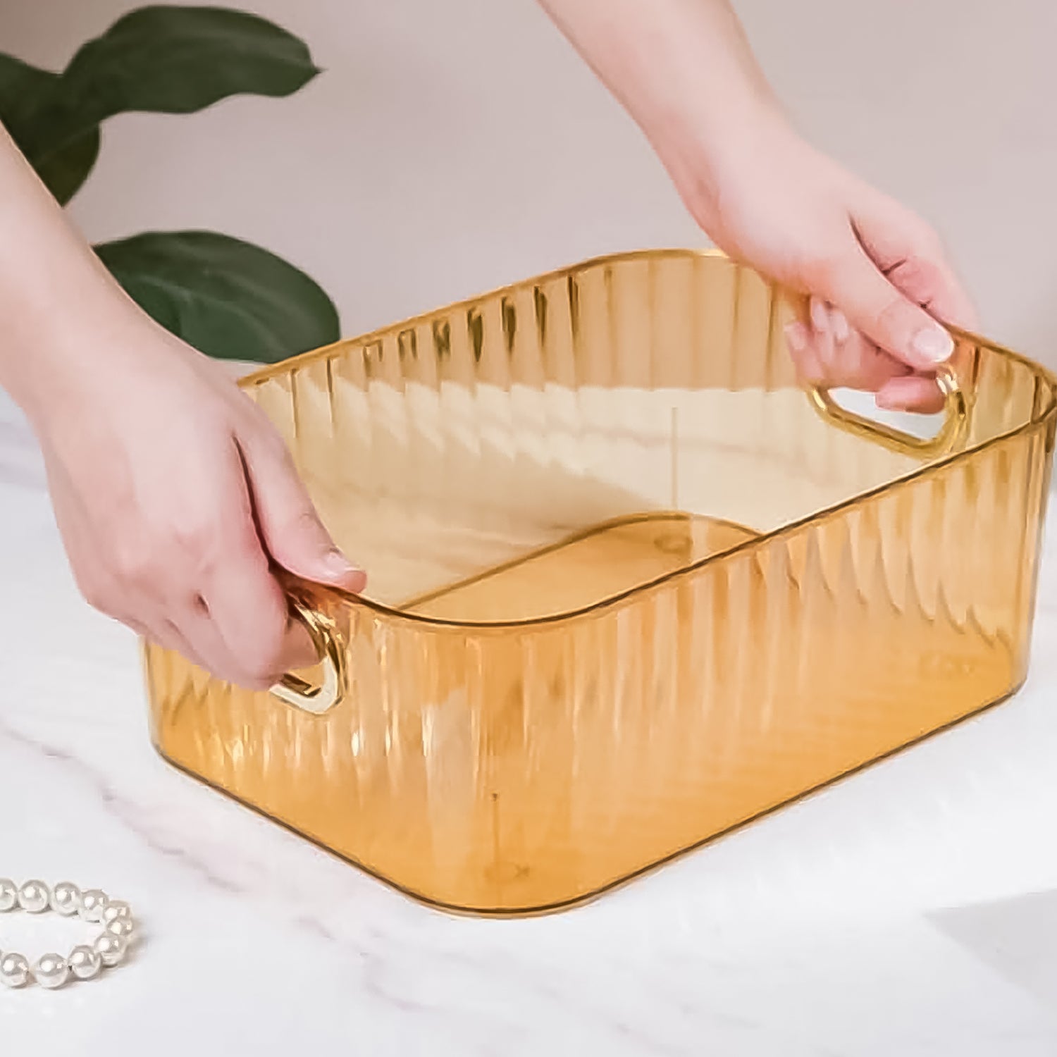 Premium Ribbed Storage Basket  Organizer Box - Primesmart