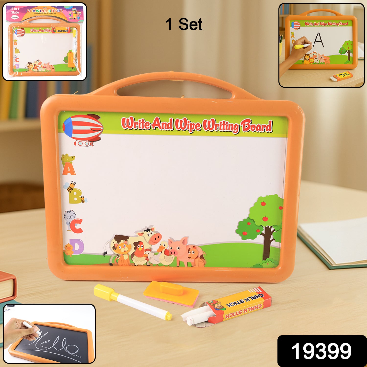 2-in-1 Double-sided Write And Wipe Educational Drawing Board - Primesmart