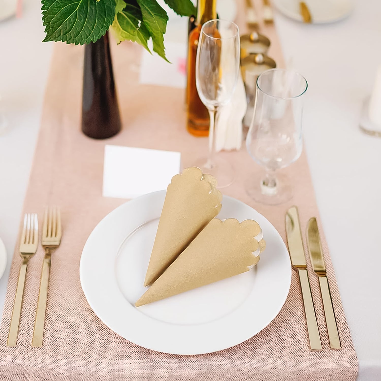Disposable Scalloped Edge Tissue Napkins Set - Primesmart