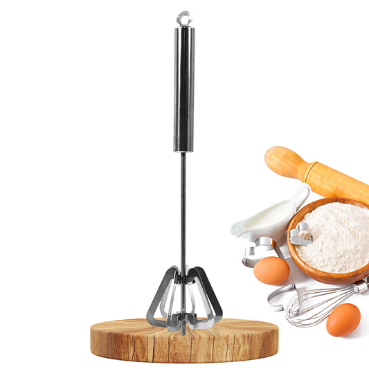 Hand Push Mixer Egg Whisk Stainless Steel Blender - Primesmart