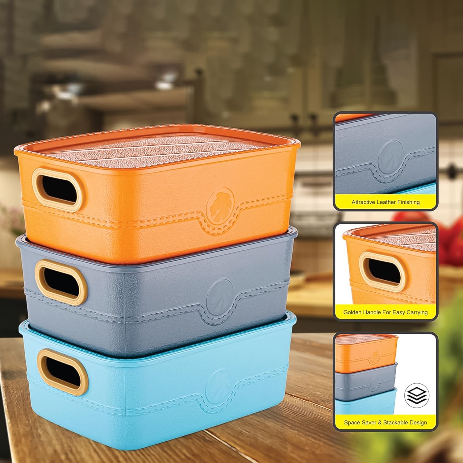 Plastic Multipurpose Storage Set With Handle - Primesmart