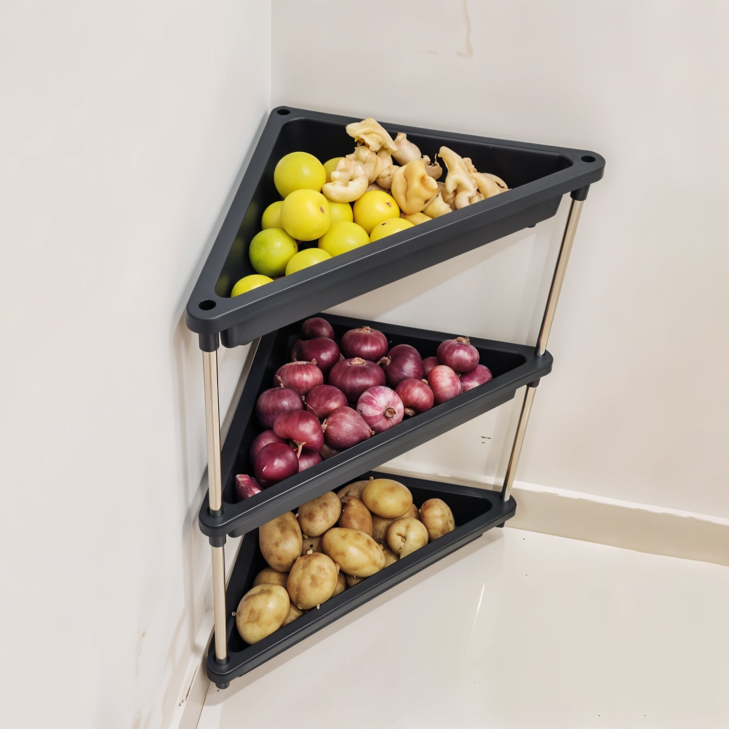 3-layer Multipurpose Corner Storage Rack - Primesmart