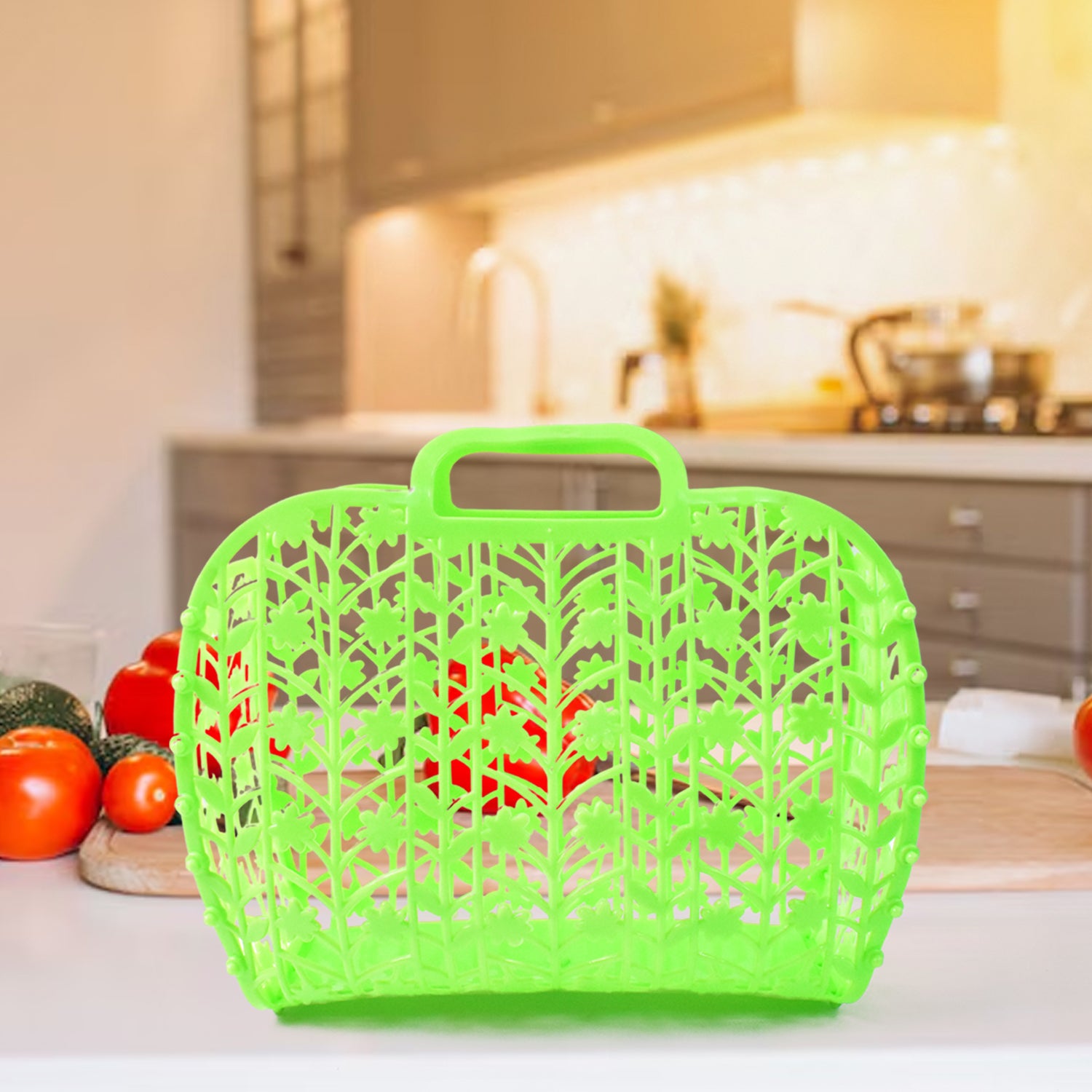 Plastic Foldable Basket Bag - Primesmart