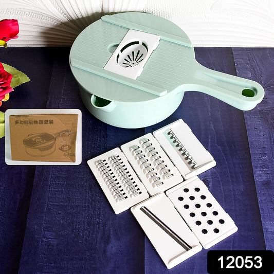 Vegetable Choppers With Drain Basket  6 In 1 Vegetable Slicer Blades - Primesmart