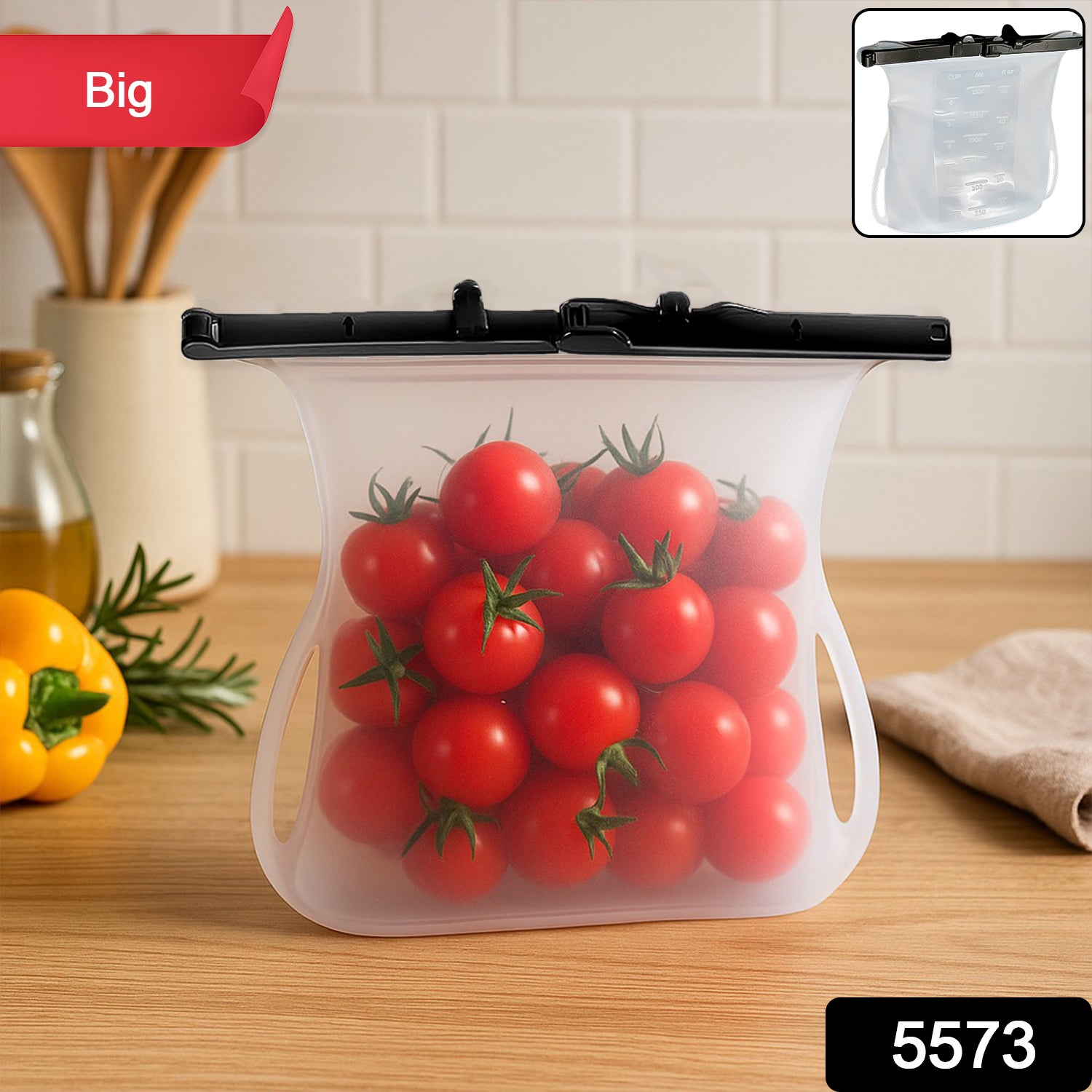 Reusable Silicone Food Storage Bag Set Leakproof - Primesmart
