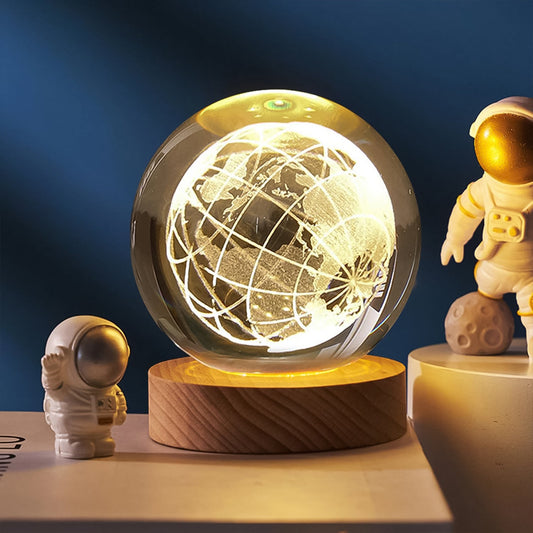 World 3d Crystal Ball Lamp