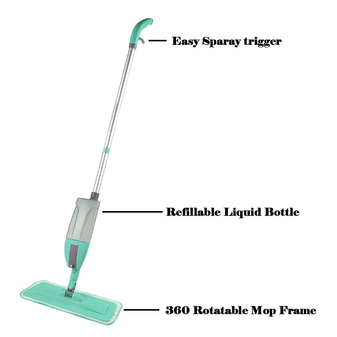0802 Cleaning 360 Degree Healthy Spray Mop With Removable Washable Cleaning Pad - Primesmart