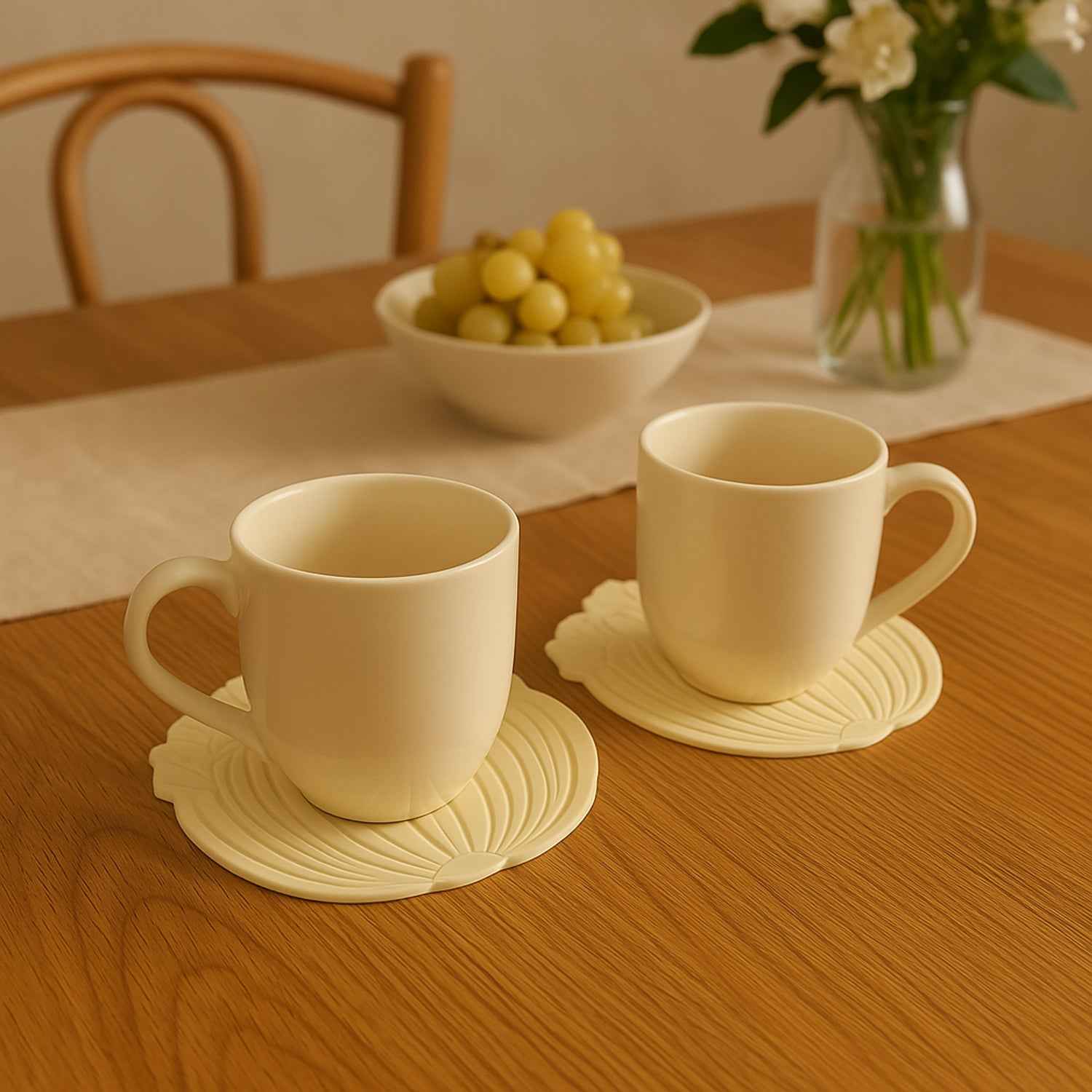 Silicone Leaf Design Coaster Set