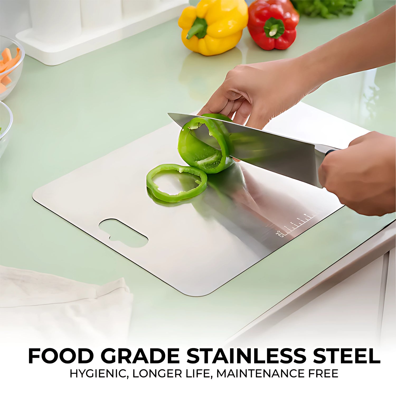 Stainless Steel Vegetable  Fruit Cutting Chopping Board - Primesmart