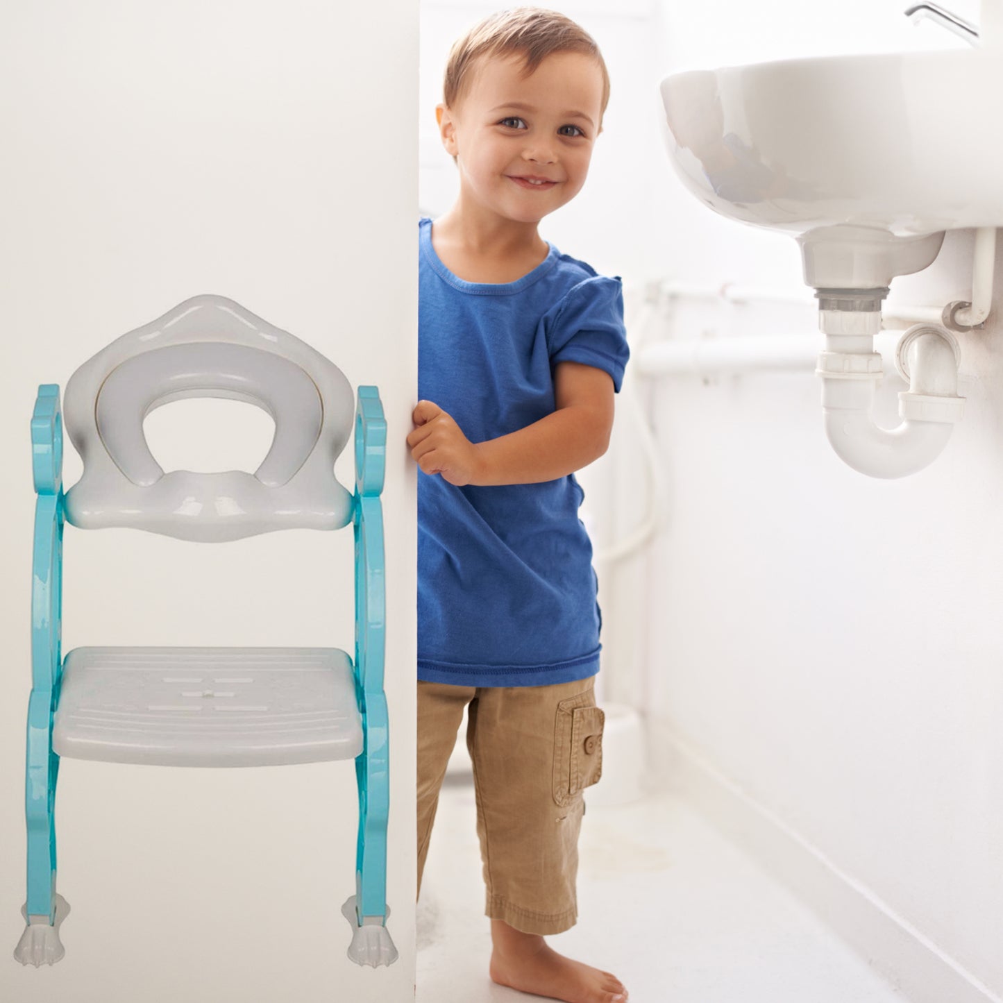2 In 1 Potty Toilet Seat With Step Stool Ladder Kid - Primesmart