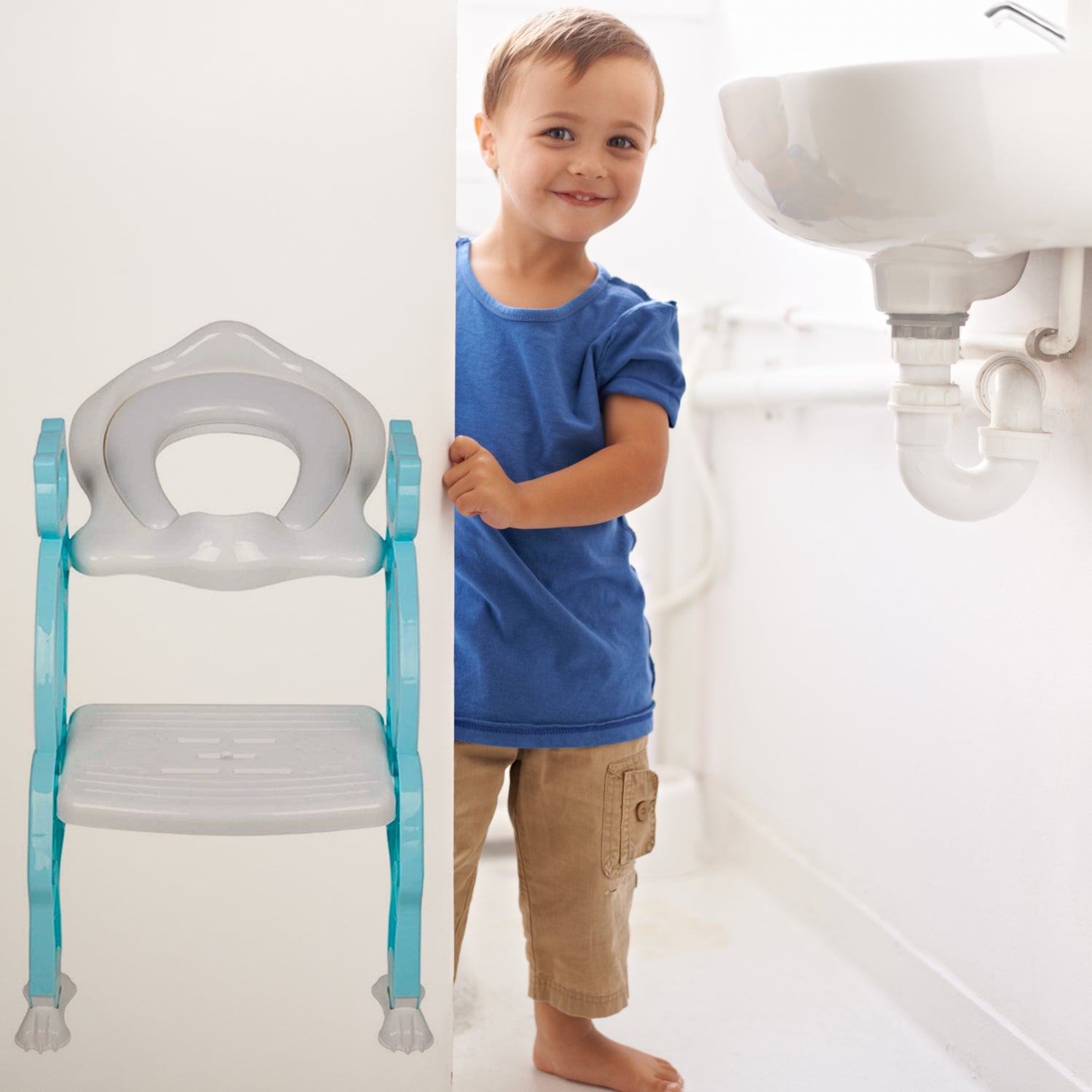 2 In 1 Potty Toilet Seat With Step Stool Ladder Kid - Primesmart
