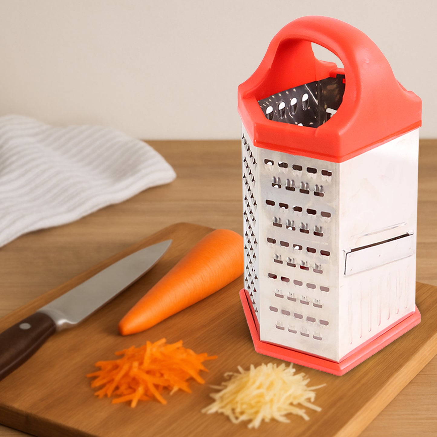 7-in-1 Stainless Steel Box Grater With Ergonomic Handle - Primesmart